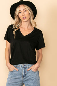 Soft Touched V- Neck Tee Shirt