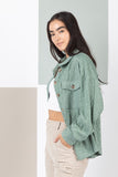 Sage Cable Knit  Shacket Jacket