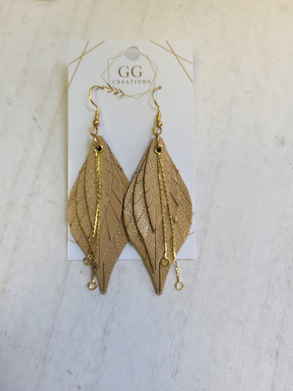 Golden Tan Fringe - Genuine Leather Earrings