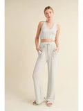 Soft Brushed Hacci Mint Lounge Tank and Pants Set