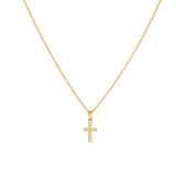 Dainty Cross Charm Pendant Necklace in 925 Sterling Silver & Gold