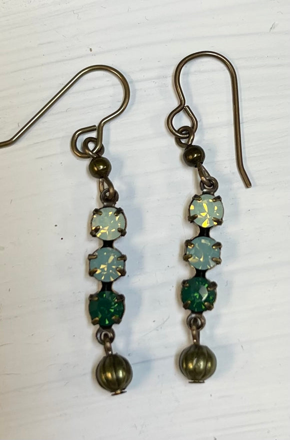 Crystal Green Blue Earrings