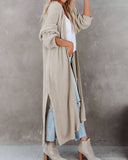 Open Front Slit Duster Cardigan