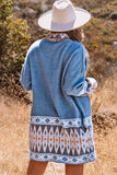 Ariah Aztec Print Open Front Knitted Cardigan