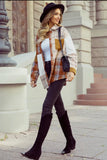 Plaid Color Block Patchwork Shirt Jacket with Pocket