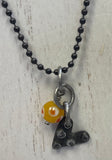 Heart With Yellow Bead Necklace