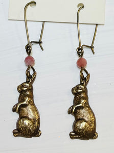 Brass Rabbits Dangle Earrings