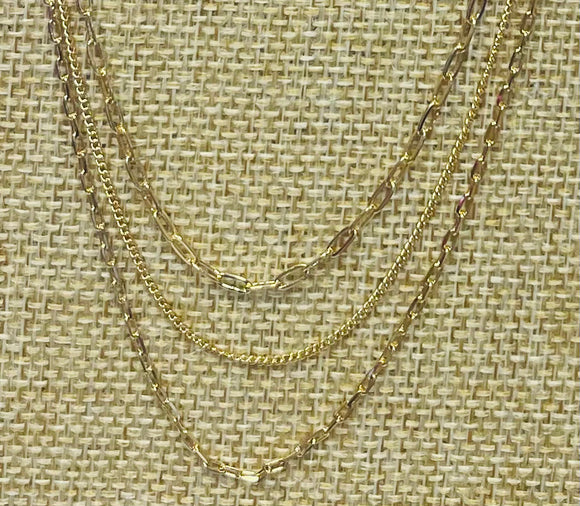 Triple Layer Delicate Chain Necklace