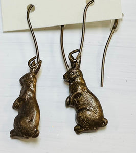 Brass Rabbit Earrings