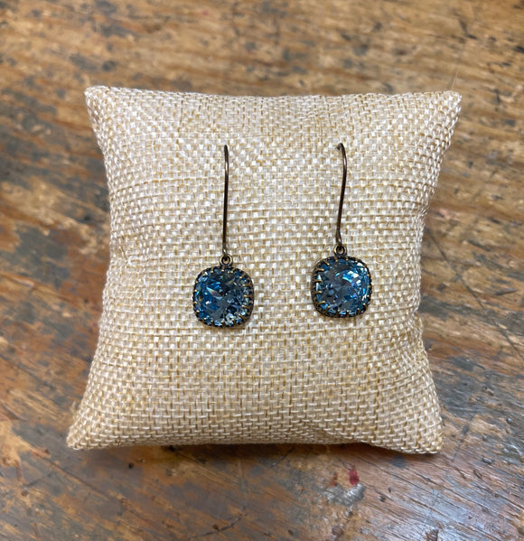 Blue Swarovski Crystal Earrings
