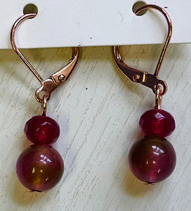 Ruby Chalcedony Earrings