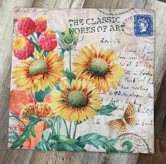 Sunflower Works of Art Pillow