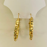 Gold Faceted Bead Hoops Eearrings