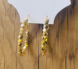 Gold Faceted Bead Hoops Eearrings