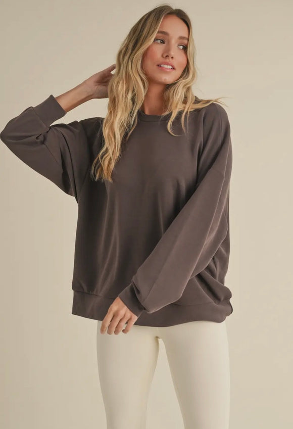 Super Soft Chocolate  Oversized Sweatshirt