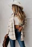 Loose Fit Plaid  Buttoned Shirt Jacket