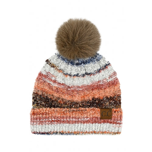 Multi Color Beanie Pom