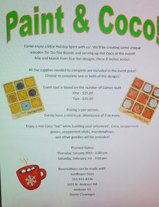 Paint & Coco - Jan. 30th 6:00pm & Feb. 1st 3:00