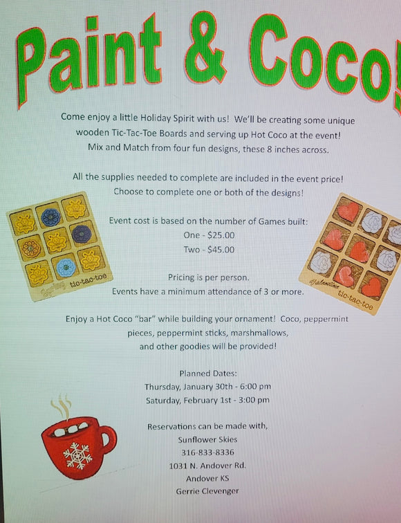 Paint & Coco - Jan. 30th 6:00pm & Feb. 1st 3:00