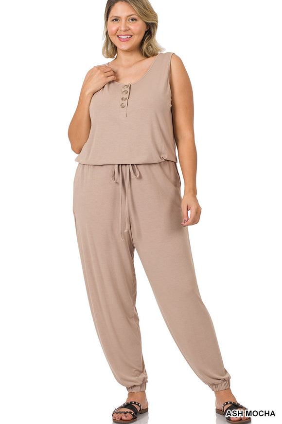 Women's Ash Mocha Jumpsuit Plus