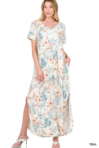 Tropical Floral Maxi Long Dress