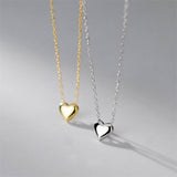 Dainty Heart Pendant Necklace Silver & Gold