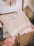 Embroidered GOD IS GOOD Sand Sweatshirt