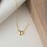 Dainty Heart Pendant Necklace Silver & Gold