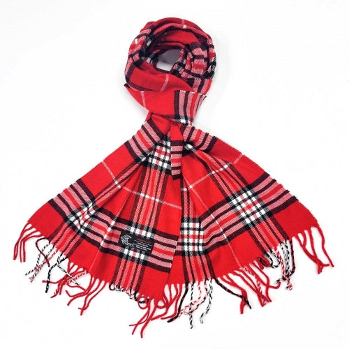 Cashmere Soft Plaid Red Scarf