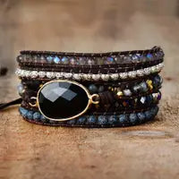 Onyx Moonlight Protection Wrap Bracelet