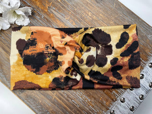 PrettyINLeopard - Tan Leopard wide twisted headband