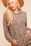 Plus Soft Raglan Leopard Hoodie