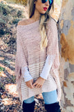 Stripe Soft Knit Poncho Cardigan With Tassel