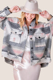 Grey & Pink  Aztec Jacket