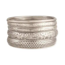 Vintage Silver Bangle Bracelet Set