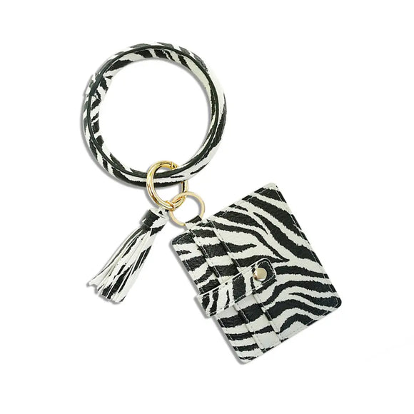 Wristlet Bangle Keychain With Card Holder Wallet