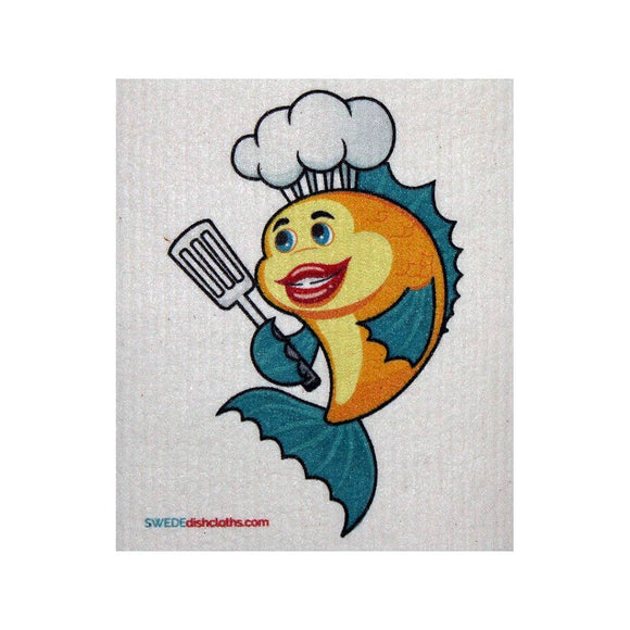 Swedish Dishcloth Yellow Fish Chef Spongecloth