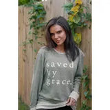 Saved By Grace Sweatshirt Olive