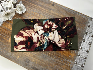 Floral wide twisted headband