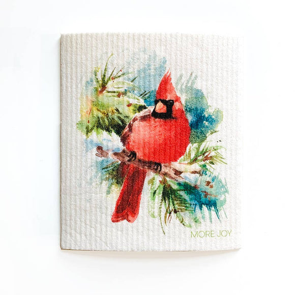 Cardinal Swedish Dishcloth | Christmas & winter decor