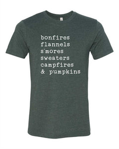 Bonfires Flannels & S'mores ... Forest Tee Shirt