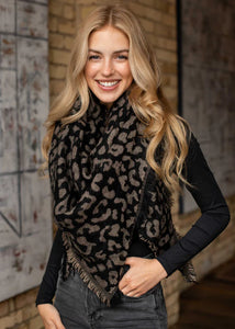 Leopard Print Blanket Scarf