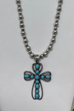 Silver & Turquoise Cross Set