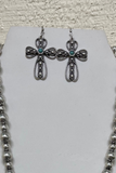 Silver & Turquoise Cross Set