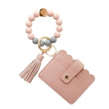 Wristlet Bangle Keychain With Card Holder Wallet