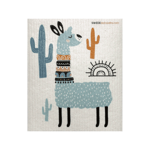 SWEDEdishcloths - Swedish Dishcloth Turquoise Llama Spongecloth