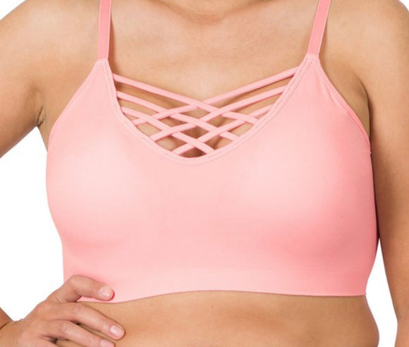 Dusty Pink Lattice Bralette