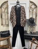 Leopard Printed Bell Sleeve Kimono Cardigan