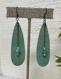 Long Mint Tear Drop Earrings