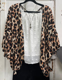 Leopard Printed Bell Sleeve Kimono Cardigan